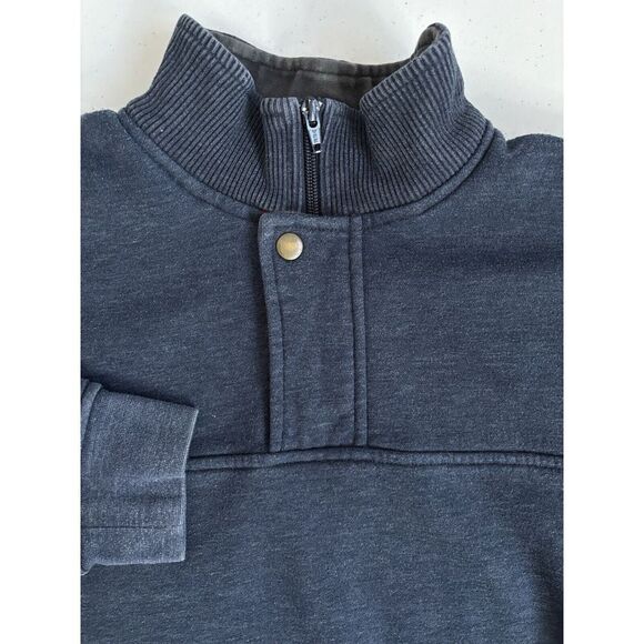 Orvis Other - Orvis Mens Large Blue 1/4 Zip Retro Style Collared High Neck Sweatshirt Pullover
